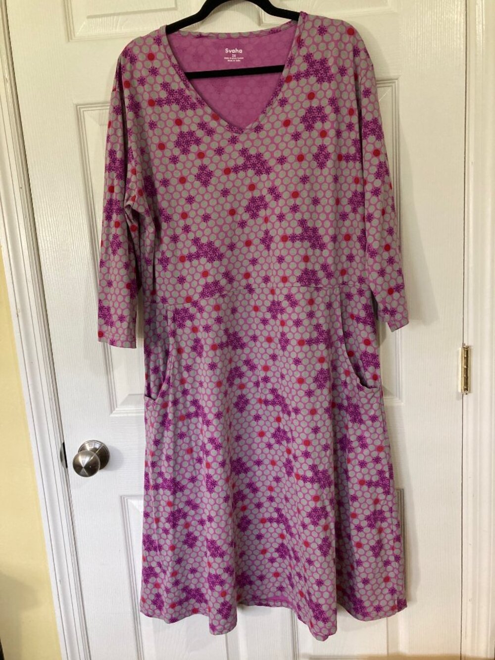 Svaha Pink Gray Bacteria Dress Organic Cotton 2X Science Geek Chic Teacher Fun